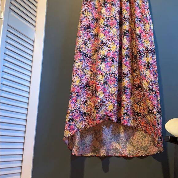 Gap black and floral fit and flare midi‎ dress - Picture 5 of 10